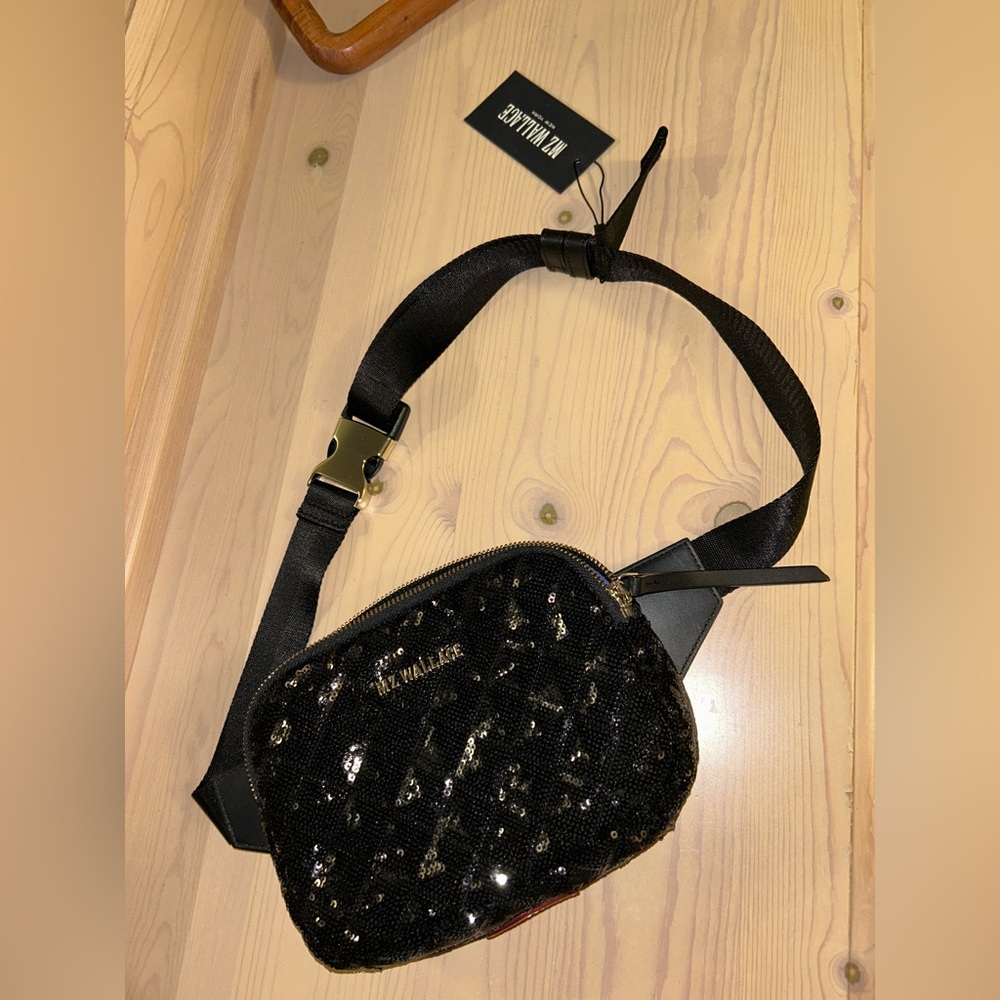 MZ Wallace Black Sequin Crossbody Bag